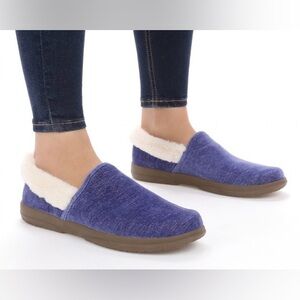 Vionic Clare Blue Cozy Orthotic Arch Support Slippers Sz 7 NWOT $90